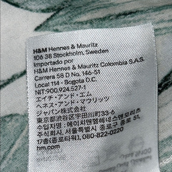 H&M Leaf Print A-Line Skirt - Green and Cream - Picture 9 of 12